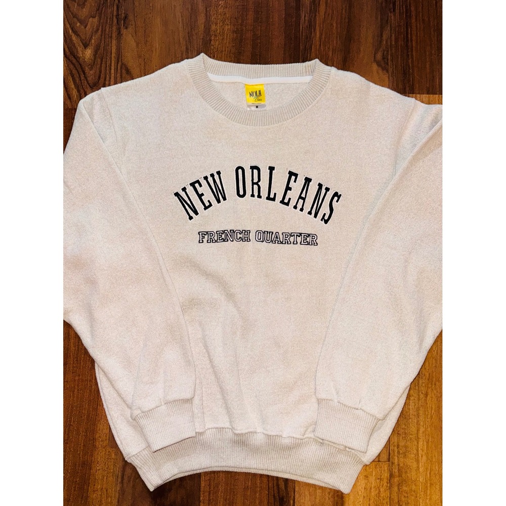 Nola Colors New Orleans French Quarter Graphic Sweatshirt Oatmeal Mens Medium
